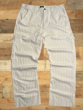 Dickies Carpenter Pants Pinstripe 32x27 Cropped Workwear Utility